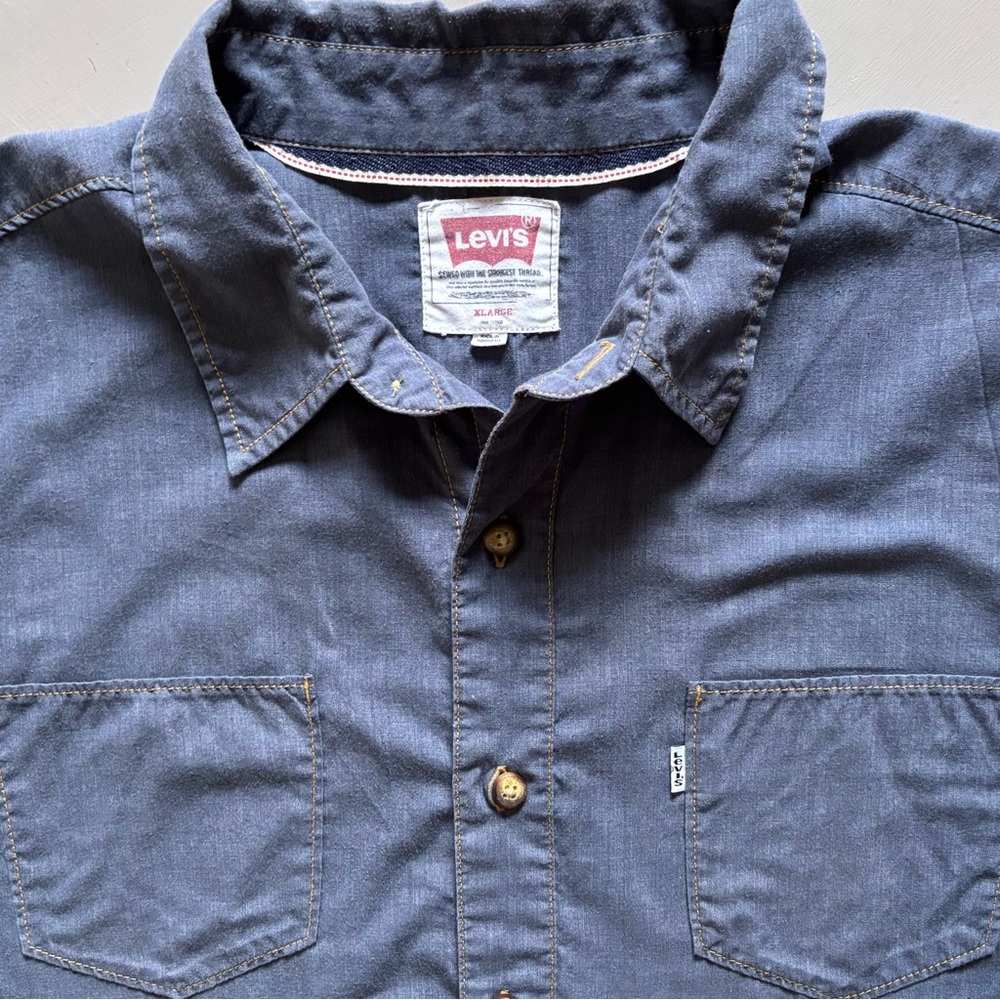 LEVI’S Western Stitched Pointed Yoke Longhorn Rodeo Vintage Denim Button Down